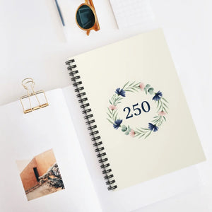 Floral Wreath 250 Spiral Notebook - Ruled Lined Journal - Journals