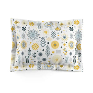 Microfiber Pillow Sham - Grey Floral Comfort Haven - Dipaliz - Standard - Pillowcases & Shams