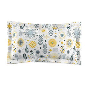 Vibrant Floral Microfiber Pillow Sham - Grey - Dipaliz - Pillowcases & Shams