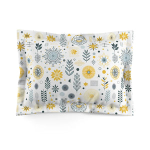 Vibrant Floral Microfiber Pillow Sham - Grey - Dipaliz - Pillowcases & Shams