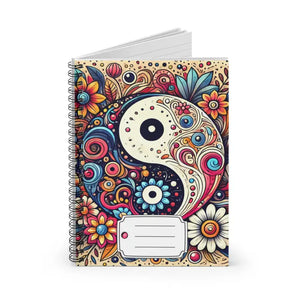 Floral Yin Yang Notebook - Balanced Style Journal - Dipaliz - one Size - Notebooks & Notepads