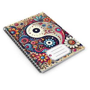 Paper Products - Floral Yin Yang Notebook - Balanced Creative Style - Dipaliz one Size