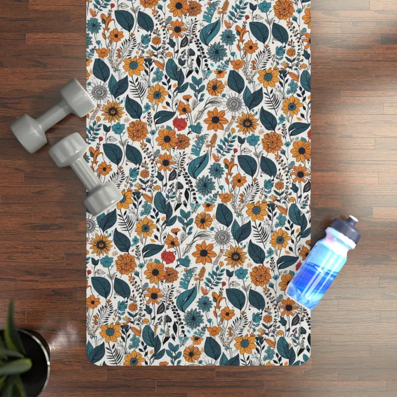 Floral Yoga Mat for Optimal Balance and Style - 24” x 68” Home Decor