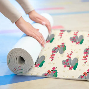 Foam Yoga Mat - Floral Zen Blossom Pattern - Dipaliz - 24” x 72” - & Pilates Mats