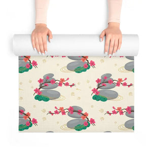 Foam Yoga Mat - Floral Zen Blossom Pattern - Dipaliz - 24” x 72” - & Pilates Mats