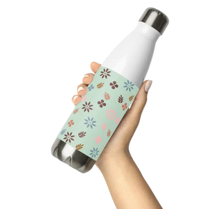Stainless Steel Water Bottle Floral Green Design - Dipaliz - Bottles