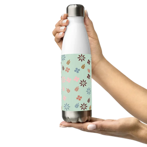 Stainless Steel Water Bottle Floral Green Design - Dipaliz - Bottles