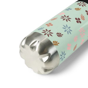 Stainless Steel Water Bottle Floral Green Design - Dipaliz - Bottles