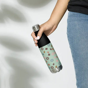 Stainless Steel Water Bottle Floral Green Design - Dipaliz - Bottles