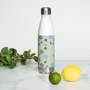 Stainless Steel Water Bottle Floral Green Design - Dipaliz - Bottles