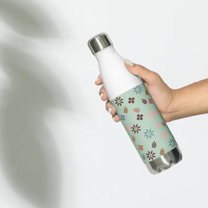 Stainless Steel Water Bottle Floral Green Design - Dipaliz - Bottles