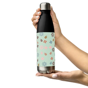 Stainless Steel Water Bottle Floral Green Design - Dipaliz - Bottles