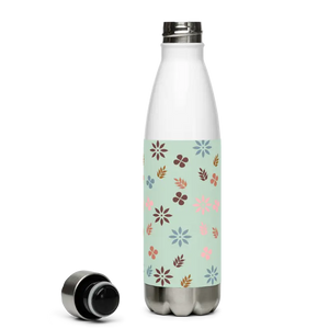 Stainless Steel Water Bottle Floral Green Design - Dipaliz - Bottles