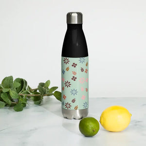 Stainless Steel Water Bottle Floral Green Design - Dipaliz - Bottles
