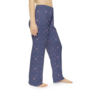 Pajamas - Women’s Pajama Pants - Purple Floral Pattern - Dipaliz