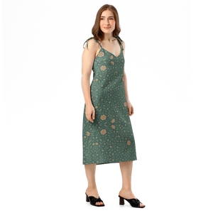 Emerald Green Midi – Built-in Bra Support - Dipaliz - Dresses - Xs