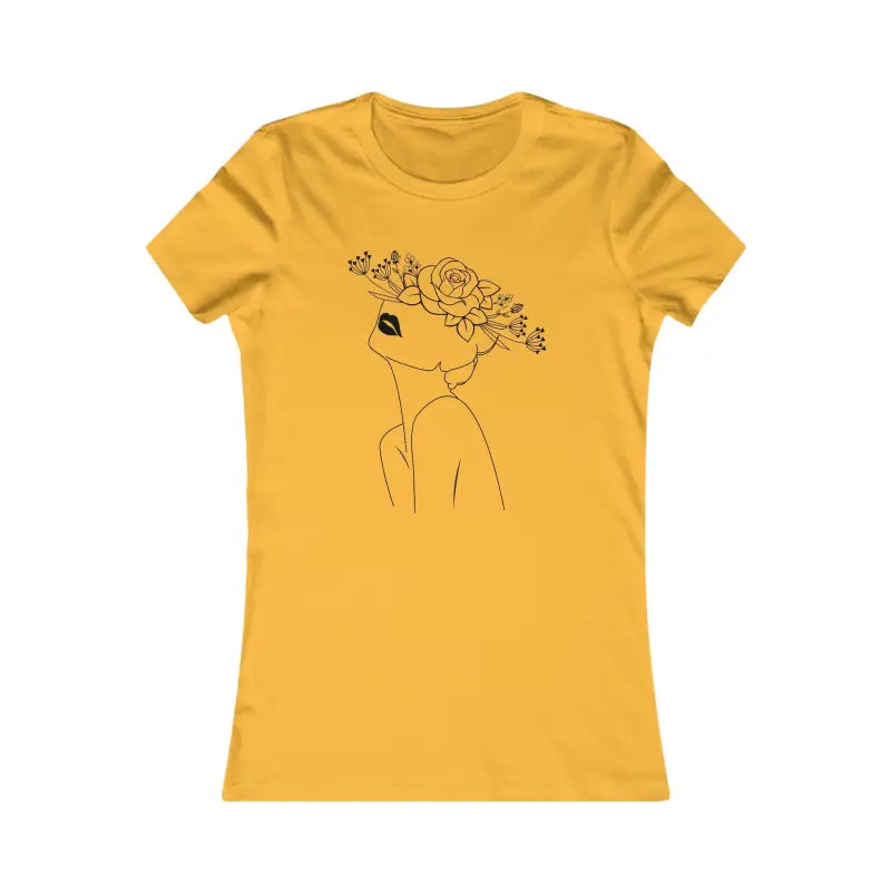 Floral Chic Hat: your New Favorite Women’s Tee! - m / Gold T-shirt