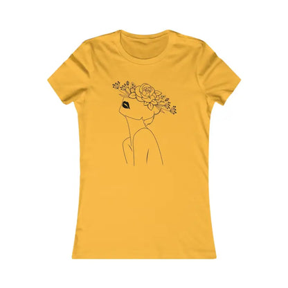 Floral Chic Hat: your New Favorite Women’s Tee! - m / Gold T-shirt