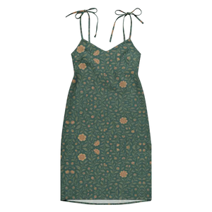 Emerald Green Midi Dress Built-in Bra Support - Dipaliz - Dresses