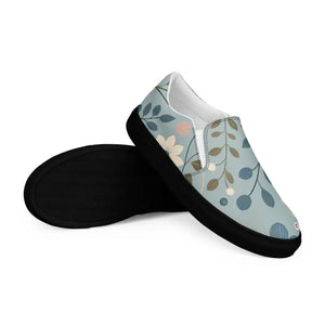 Floral Teal Women’s Slip-on Canvas Shoes - Chic Comfort - Dipaliz - Sneakers
