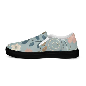 Floral Teal Women’s Slip-on Canvas - Chic Casual - Dipaliz - Sneakers