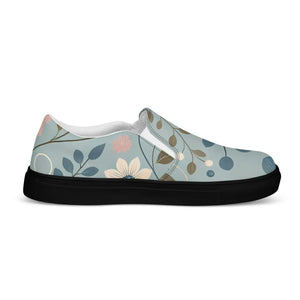 Floral Teal Women’s Slip-on Canvas - Chic Casual - Dipaliz - Sneakers
