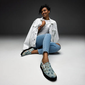 Floral Teal Women’s Slip-on Canvas - Chic Casual - Dipaliz - Sneakers