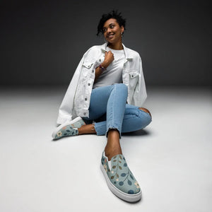 Floral Teal Women’s Slip-on Canvas - Chic Casual - Dipaliz - Sneakers