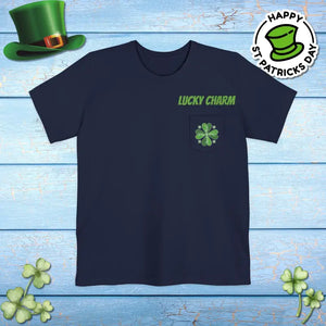 Unisex Pocket Tee - Lucky Irish Charm Style - Dipaliz - Navy / s - T-shirts