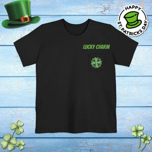 Unisex Pocket Tee - Lucky Irish Charm Style - Dipaliz - Black / s - T-shirts