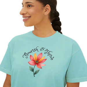 Vintage Floral Graphic Boxy Tee - Pigment Dye Cotton - Dipaliz - T-shirts