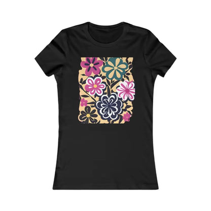 Chic Flower Art Tees - your New Comfy Cotton Favorite - s / Black T-shirt