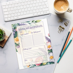 Colorful Flower Border Activities Notepad - Magnetic Backing - Dipaliz - Notepads