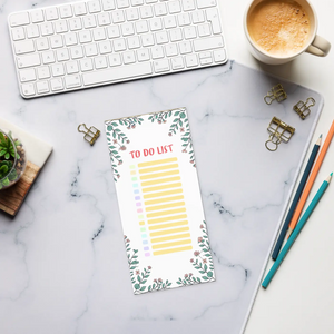 Artistic Flower Border Notepad - Conquer Life’s Chaos - Dipaliz - Notepads