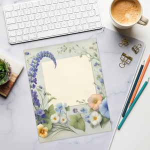 Flower Border Notepad - Vibrant Blank Space Design - Dipaliz - Notepads