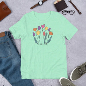 Unisex Flower Bunch Tee - Flattering for Every Body Type - Dipaliz - Heather Mint / s - T-shirts