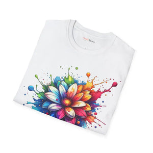 Vibrant Color Burst Flower Softstyle Tee - Dipaliz - T-shirts