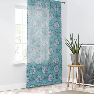 Flower Graphic Window Curtain - Vibrant Modern Home Decor - Dipaliz - Sheer / White / 50’’ × 84’’ - Curtains