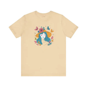 Butterflies Unisex Jersey Short Sleeve Tee - Flower Hat - Dipaliz - Soft Cream / s - T-shirts