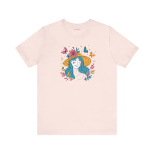 Butterflies Unisex Jersey Short Sleeve Tee - Flower Hat - Dipaliz - Soft Pink / s - T-shirts