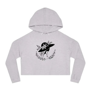 Hoodie - Flower Heart Cropped Hooded Sweatshirt Chic Pastel Style - Dipaliz