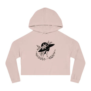 Hoodie - Flower Heart Cropped Hooded Sweatshirt Chic Pastel Style - Dipaliz