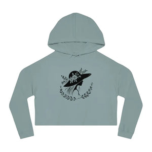 Hoodie - Flower Heart Cropped Hooded Sweatshirt Chic Pastel Style - Dipaliz