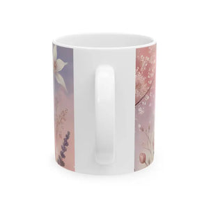 Charming Ceramic Mug - Durable White Floral Style - Dipaliz - Mugs