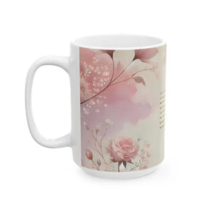 Charming Ceramic Mug - Durable White Floral Style - Dipaliz - Mugs