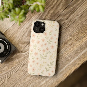 Flower Patterned Tough Phone Case - Soft Grip Blooming Design - Dipaliz - Mobile Cases