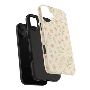 Flower Patterned Tough Phone Case - Soft Grip Blooming Design - Dipaliz - Mobile Cases