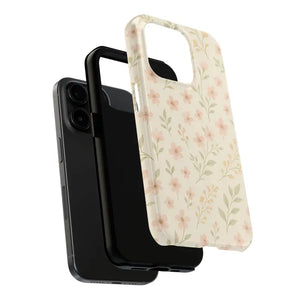 Flower Patterned Tough Phone Case - Soft Grip Blooming Design - Dipaliz - Mobile Cases