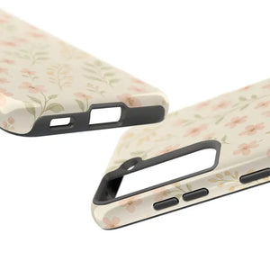 Flower Patterned Tough Phone Case - Soft Grip Blooming Design - Dipaliz - Mobile Cases