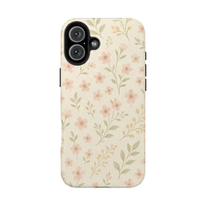 Flower Patterned Tough Phone Case - Soft Grip Blooming Design - Dipaliz - Iphone 16 Plus - Mobile Cases